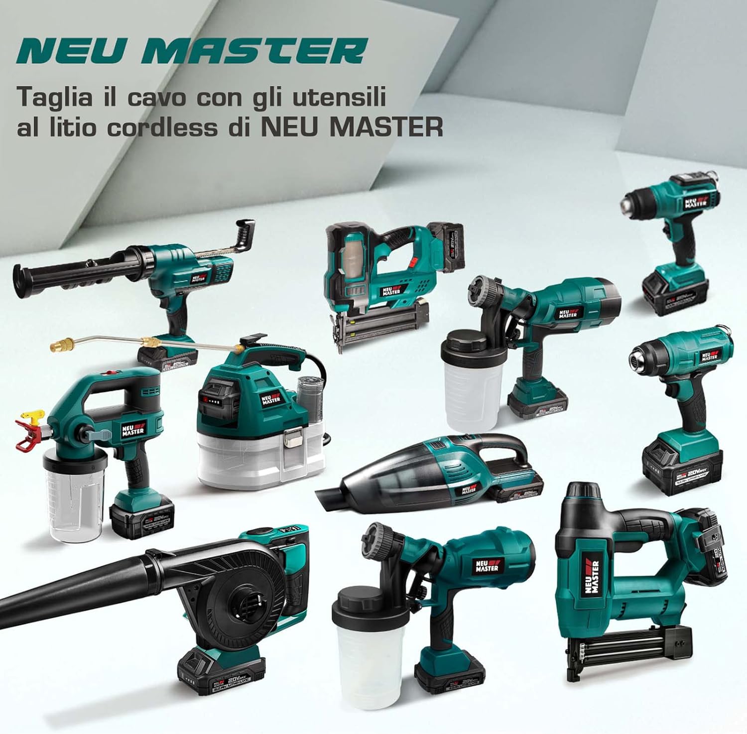 Thumbnail 6 de NEU MASTER Sparachiodi a batteria e graffatrice cordless con 200 graffe e 800 chiodi
