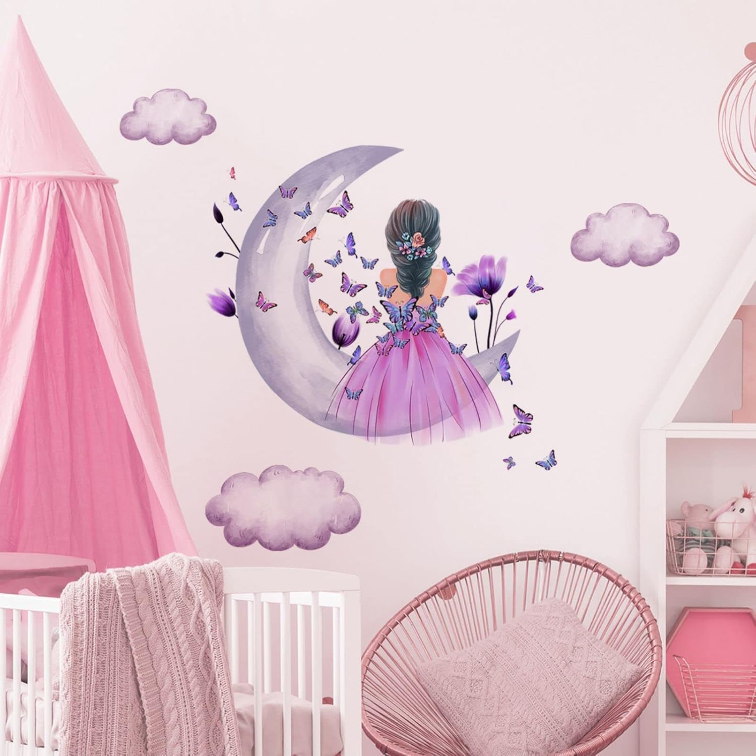 Thumbnail 2 de Butterfly Girl Wall Stickers 30x60cm 🦋