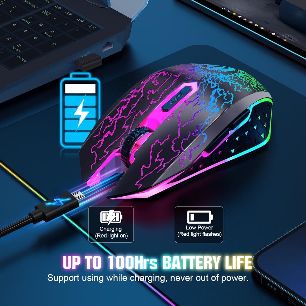 Thumbnail 5 de VersionTECH Wireless Gaming Mouse 3-level DPI