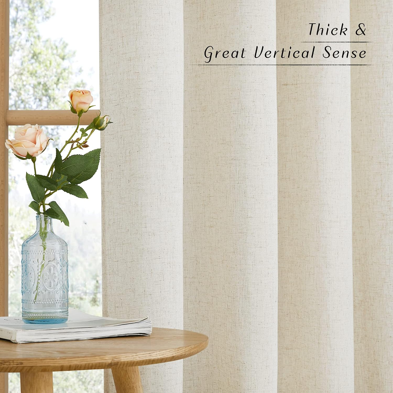 Thumbnail 5 de NICETOWN Natural Linen Curtains 84in