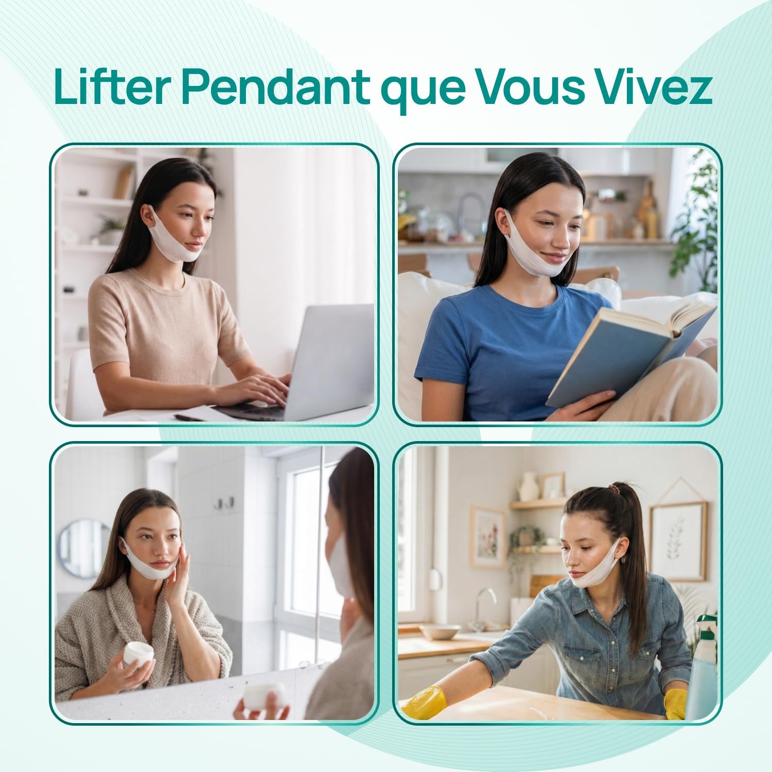 Thumbnail 5 de PLANTIFIQUE Double Menton Masque Visage V-Line – Gaine 5 Ceintures Hydratant et Raffermissant