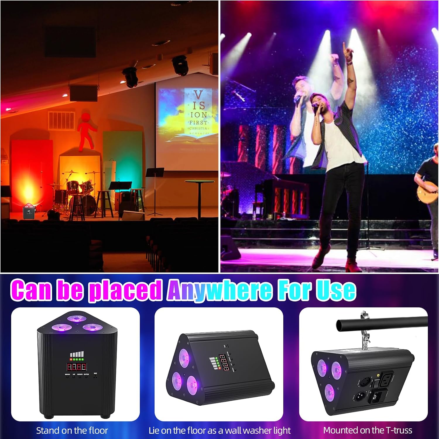 Thumbnail 5 de HOLDLAMP ZQ01449 Rechargeable Wireless RGBW LED PAR Light with Remote and DMX