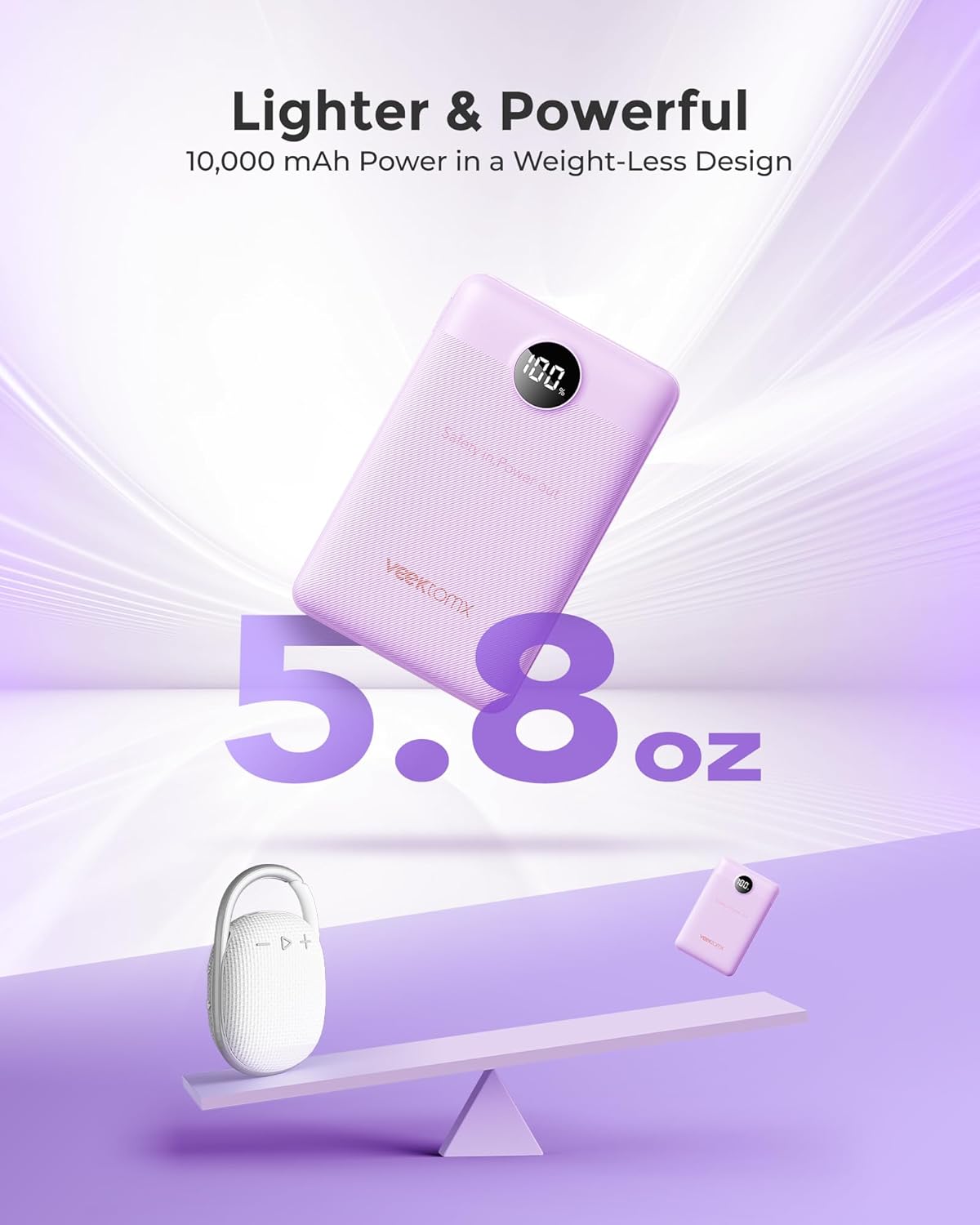 Thumbnail 1 de VEEKTOMX 10000mAh Power Bank with PD 3.0 & QC 3.0 — Compact 22.5W Fast Charging
