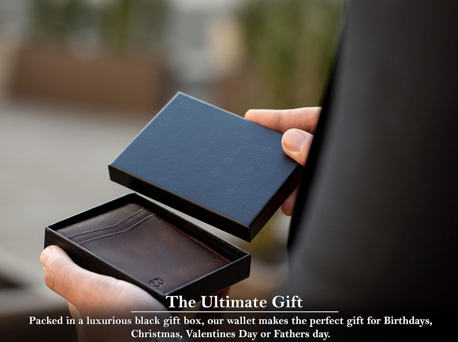 Detalle de SERMAN BRANDS Money Clip Wallet, Full-Grain Leather