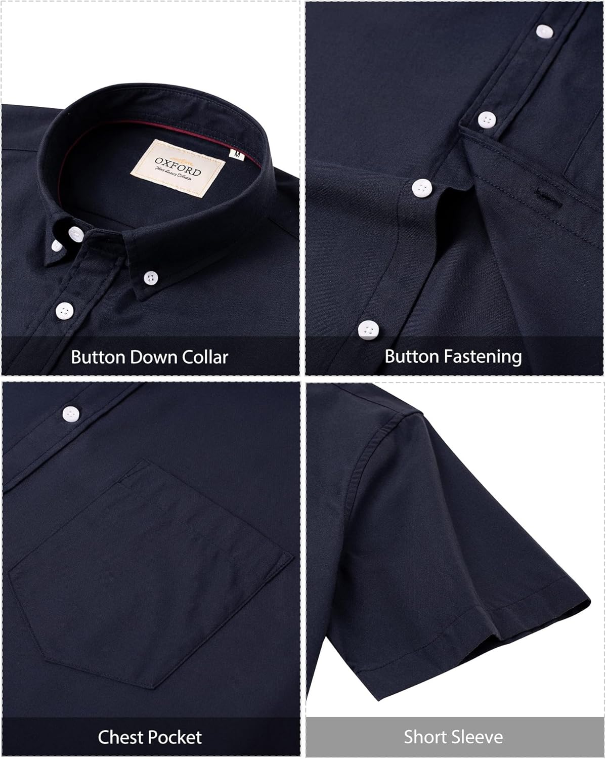 Thumbnail 4 de J.VER Herren Kurzarm Oxfordhemd Regular Fit mit Button-Down und Tasche