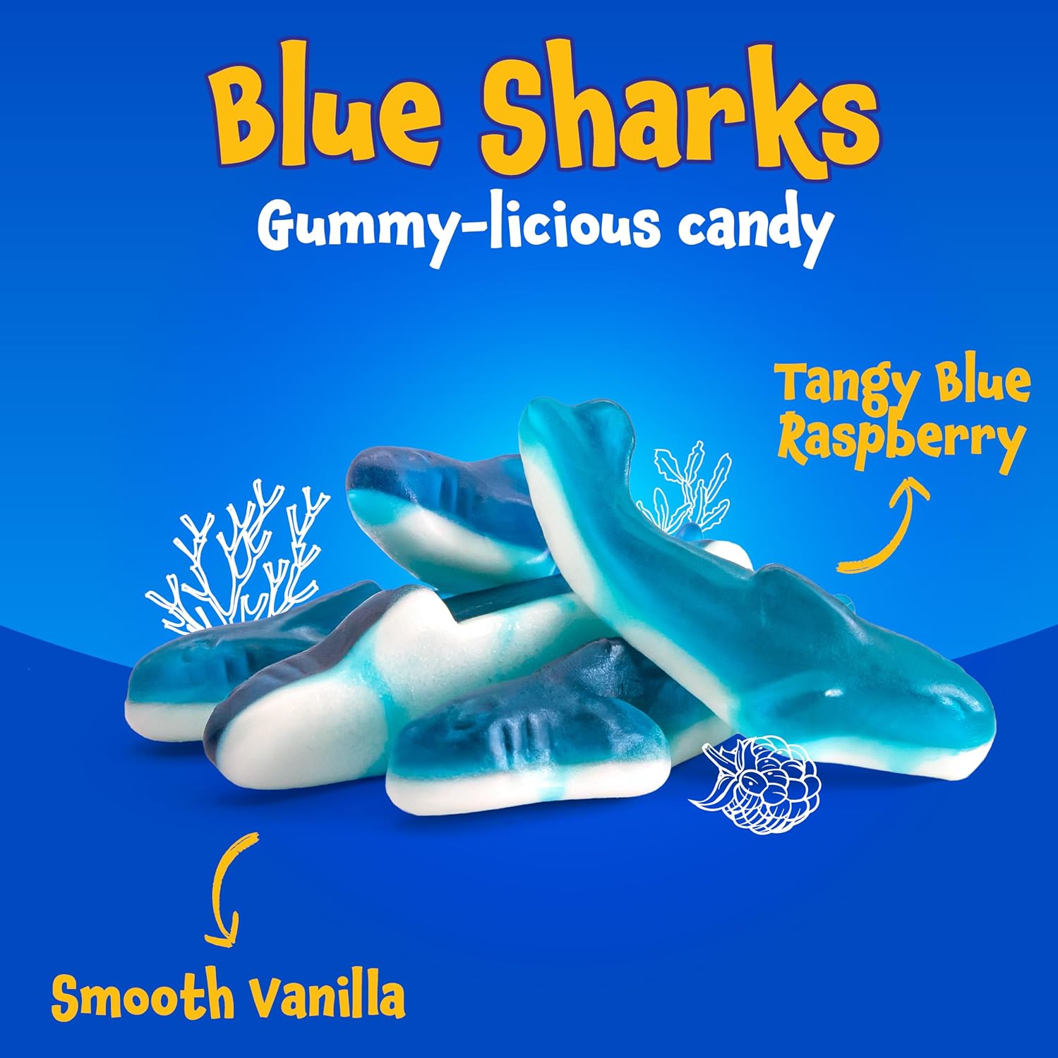 Thumbnail 3 de FUNTASTY Blue Shark Gummies, 11 oz Blue Raspberry Gummy Candy