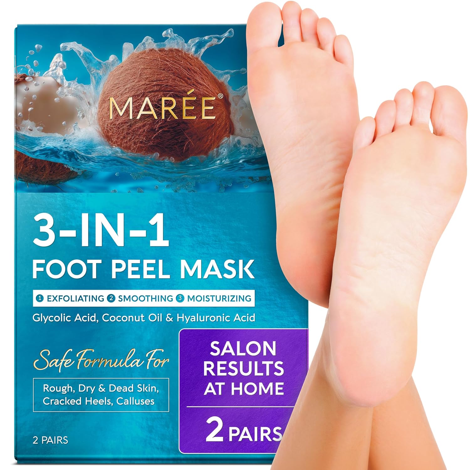 Detalle de MAREE Foot Peeling Mask 3-in-1 for Dry Feet
