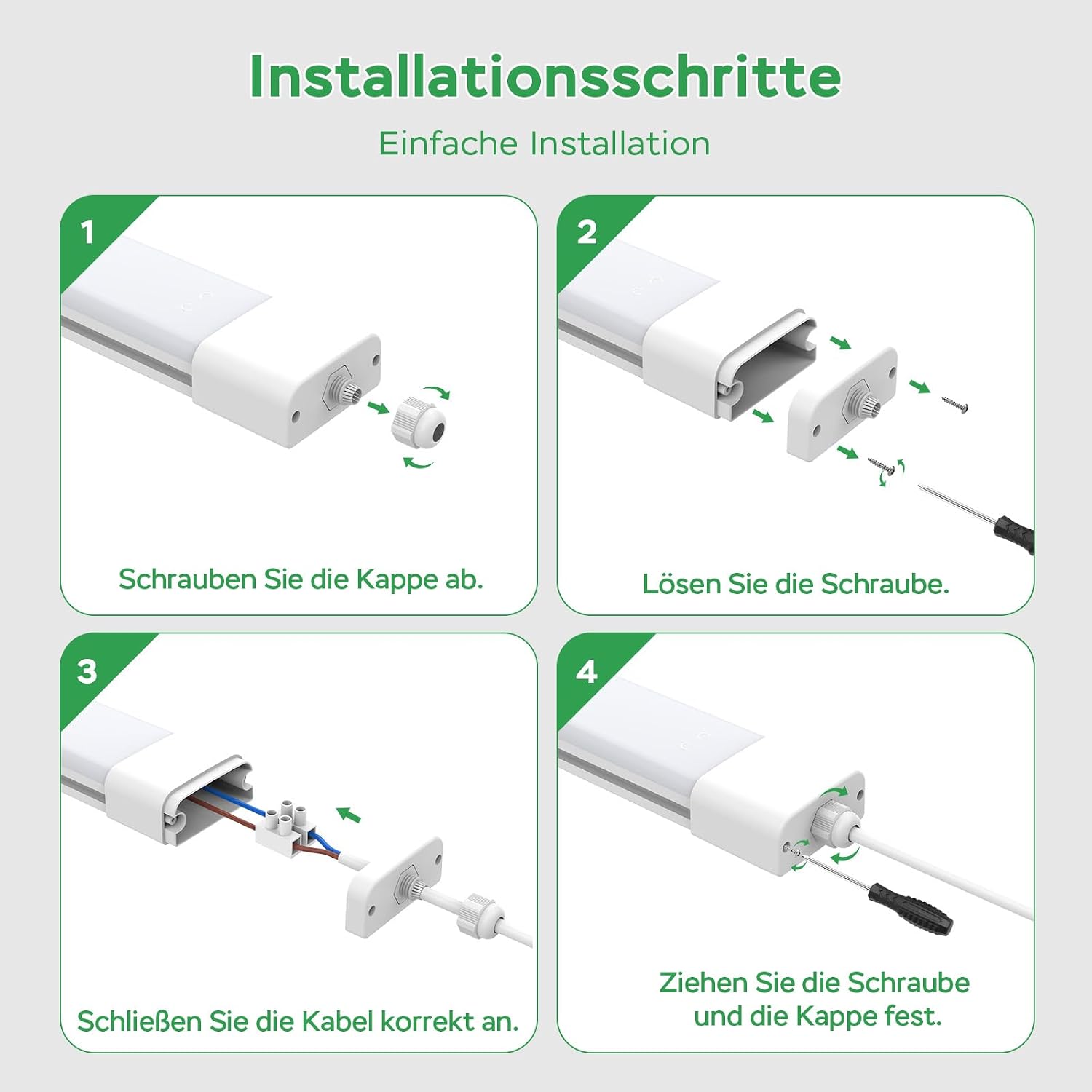 Detalle de Modlicht Feuchtraumleuchte LED 60 cm | 18W, 1980 lm, 4000K neutralweiß, IP65