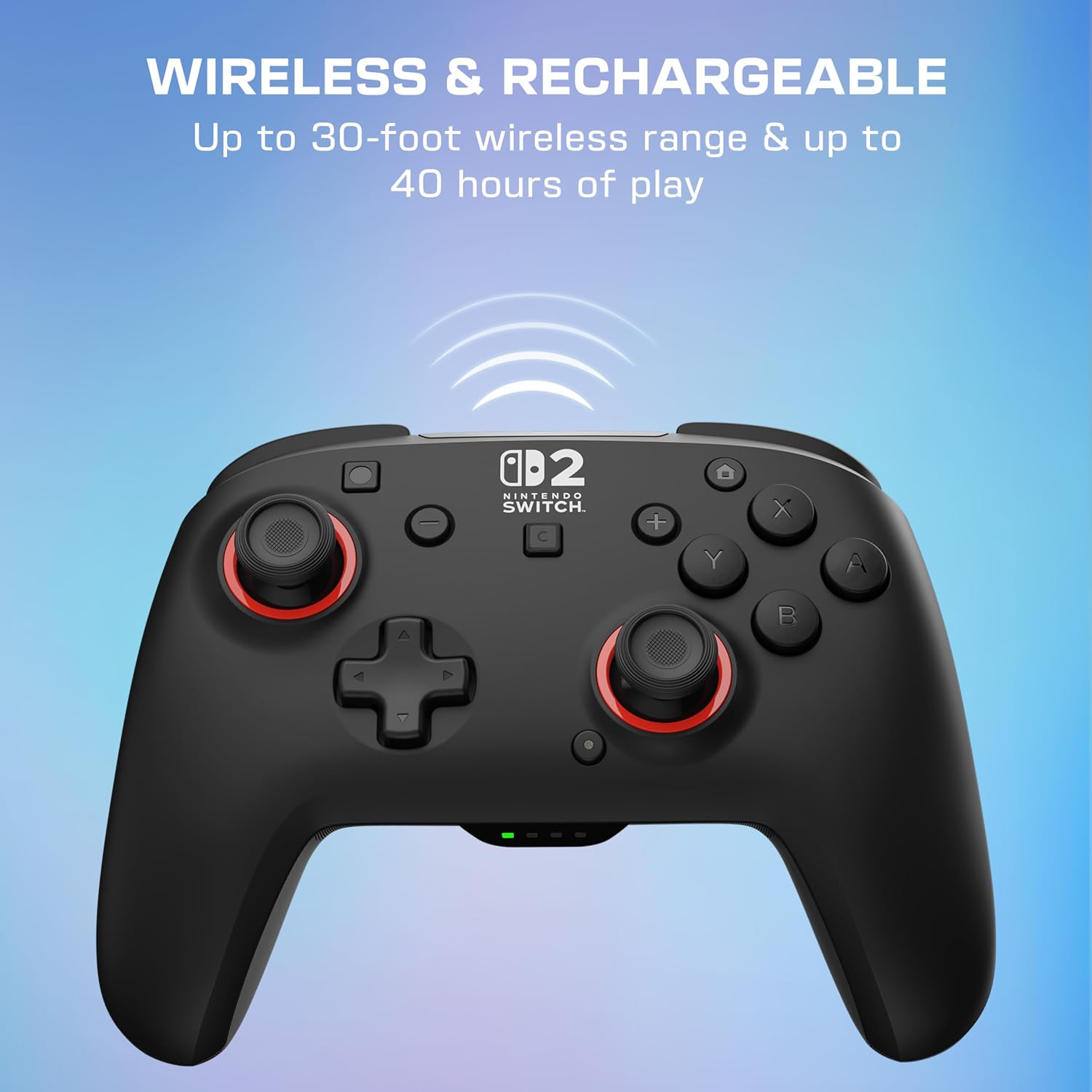 Detalle de Turtle Beach Rematch Schwarz – Kabelloser RGB-Gaming-Controller, offiziell lizenziert für Nintendo Switch 2