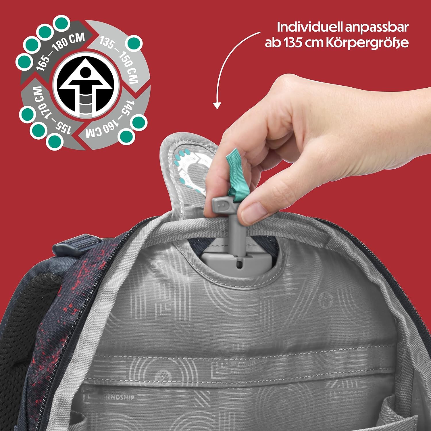 Detalle de Coocazoo Mate Schulrucksack Broken Black – Ergonomischer Tornister, 30 L, höhen- & größenverstellbar