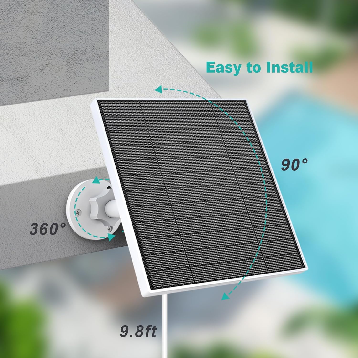 Detalle de 5W Solar Panel for eufy Camera (2-Pack) with USB-C Port, IP65 Waterproof Charging & 360° Mount