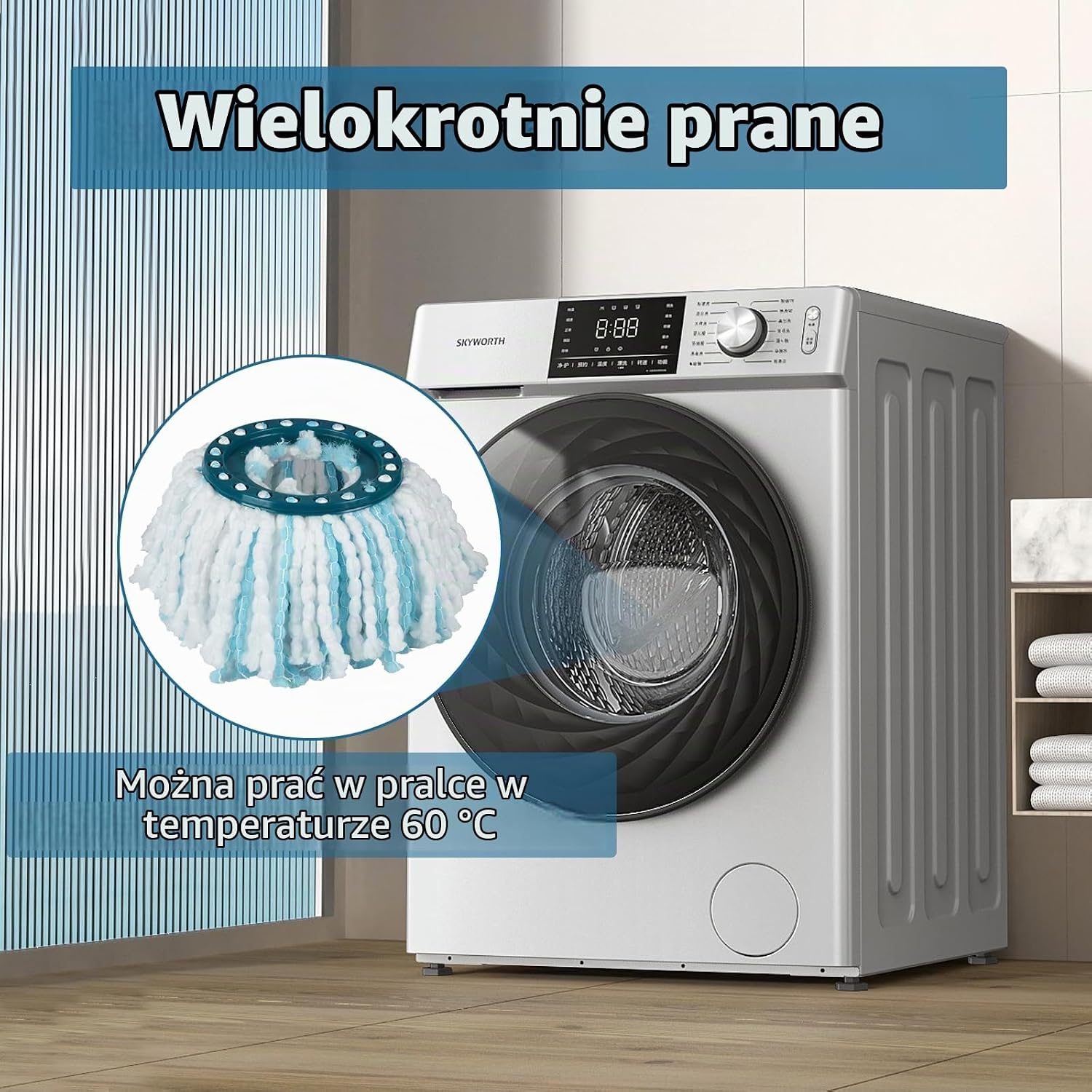 Detalle 1 de Alloytool 52104 – 4 wymienne głowice Micro Duo do mopa Leifheit CLEAN TWIST