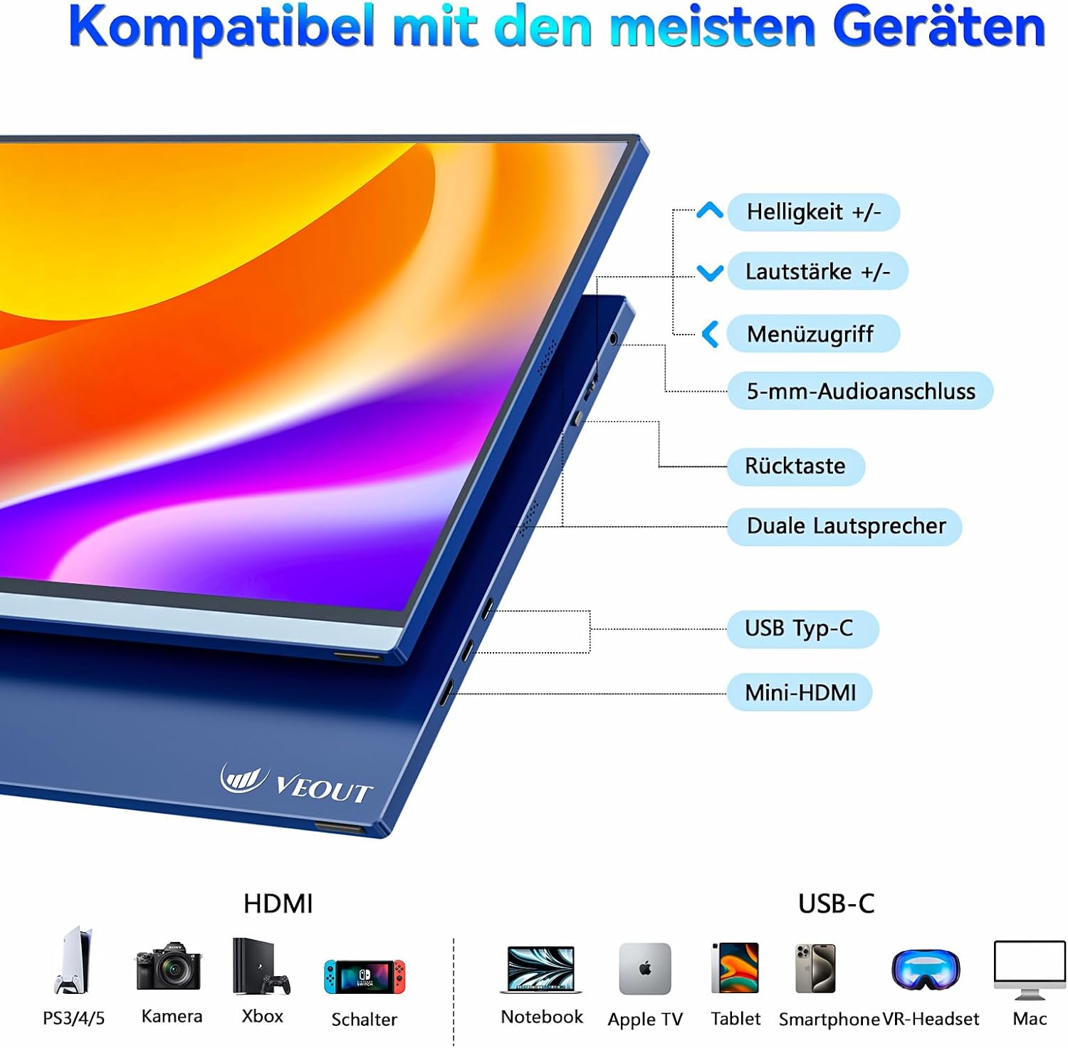 Detalle de Veout 16 Zoll Portable Monitor