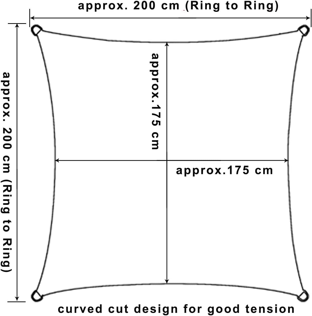 Detalle 1 de WOLTU Toldo Vela Impermeable 2x2 m para Jardín