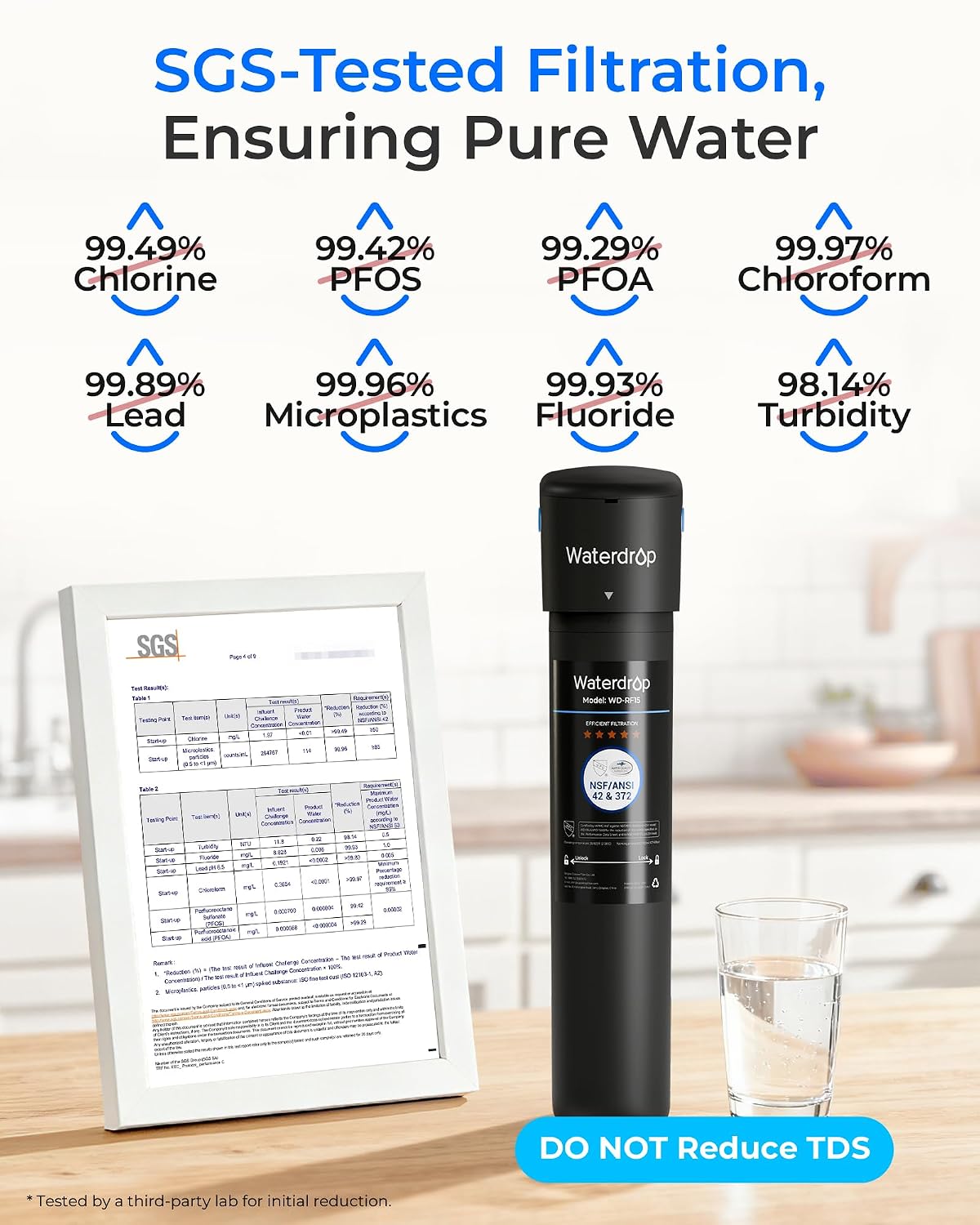 Detalle de Waterdrop WD-15UA Under Sink Water Filter with Direct-Faucet Connection