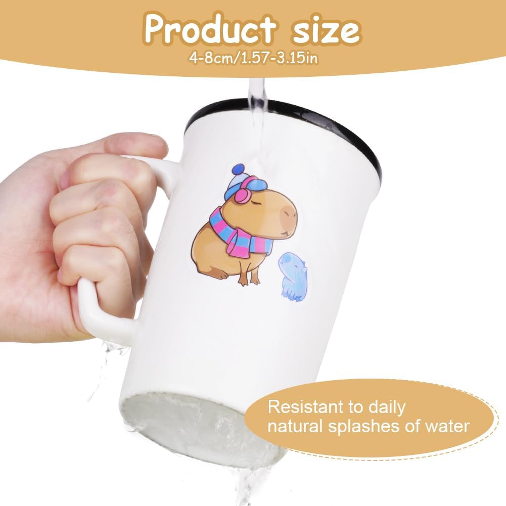 Thumbnail 1 de Vicloon Cute Capybara Stickers – Waterproof PVC vinyl stickers for laptops, phones & more