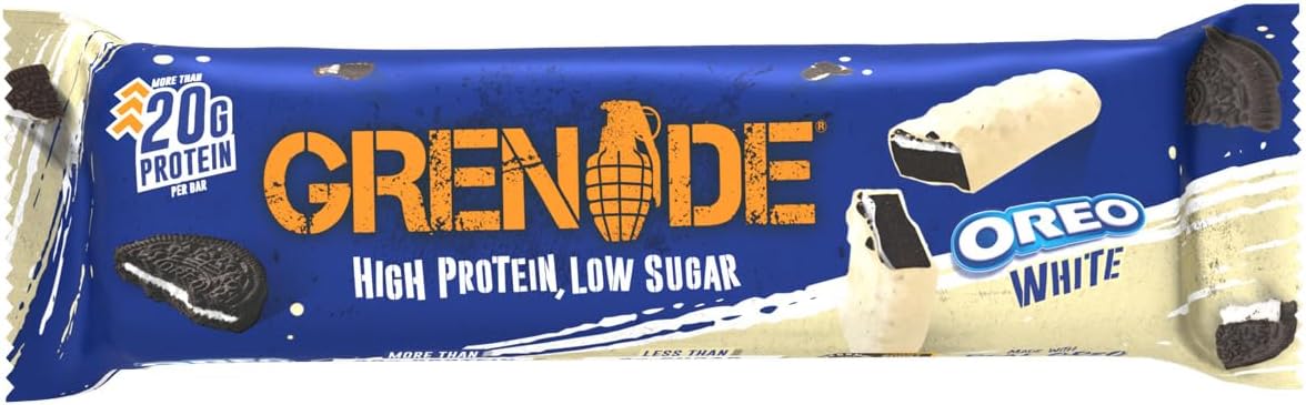 Detalle 2 de Grenade OREO Weiß Proteinriegel 12×60 g 🍫