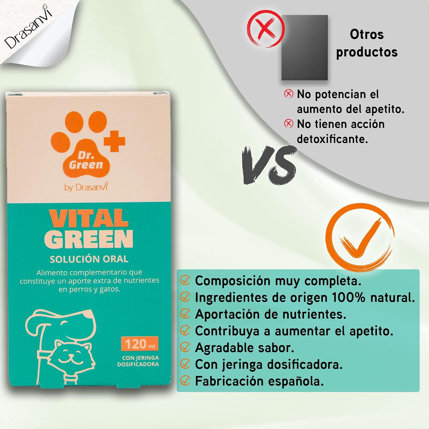 Thumbnail 5 de Drasanvi VITALGREEN SOLUCION Oral 120ML para mascotas