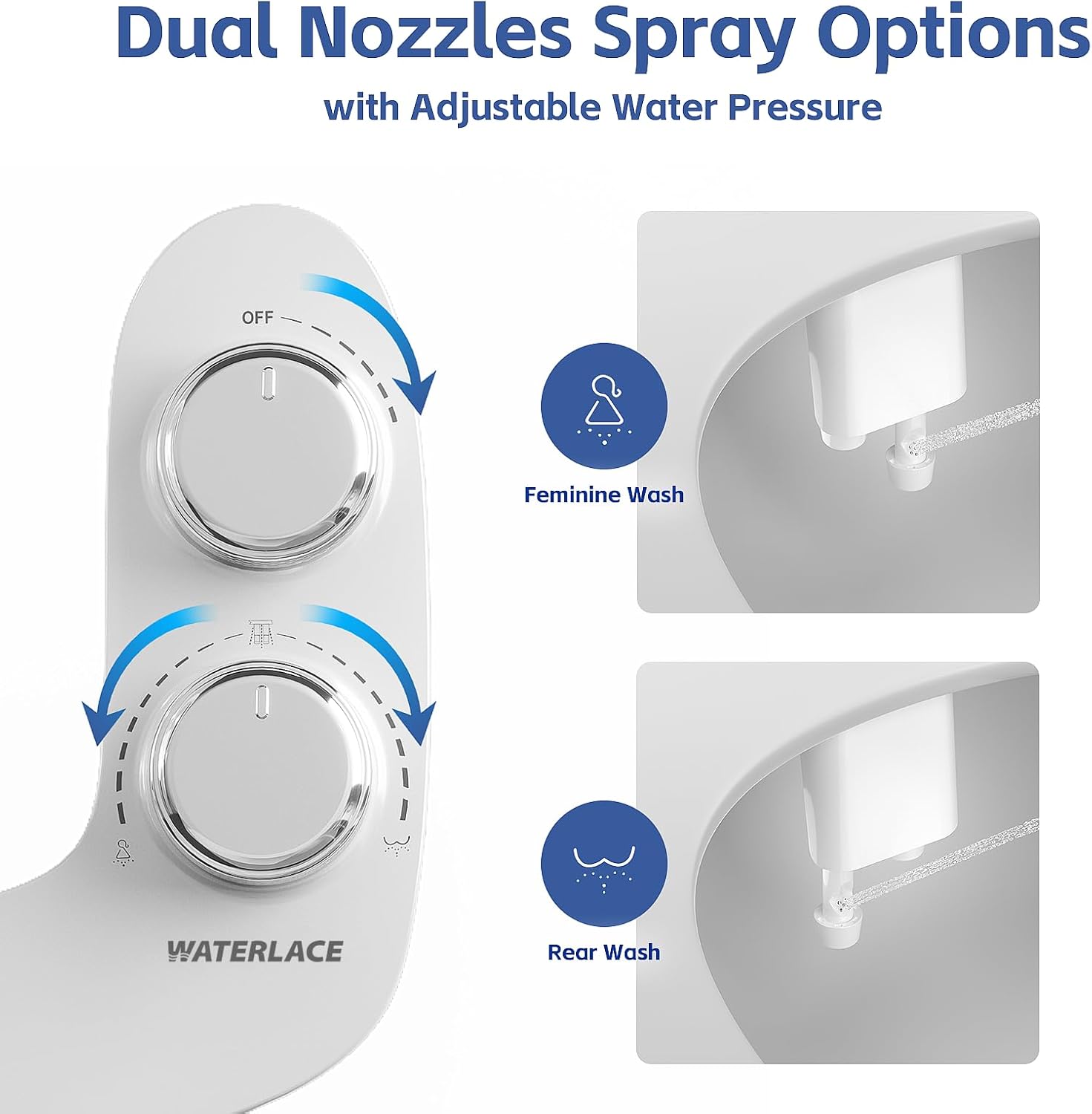 Thumbnail 2 de Bidet Attachment for Toilet Seat Water Pressure (Non-Electric, Dual Nozzle)