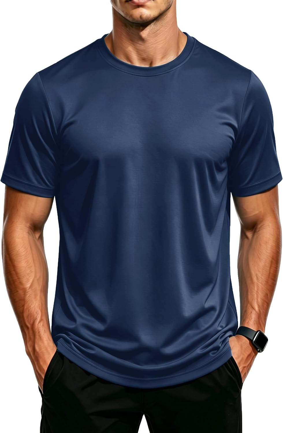 Detalle de MAGCOMSEN Men's Swim T Shirt Rash Vest UPF 50+ – Quick-Dry, Lightweight Polyester Training Top