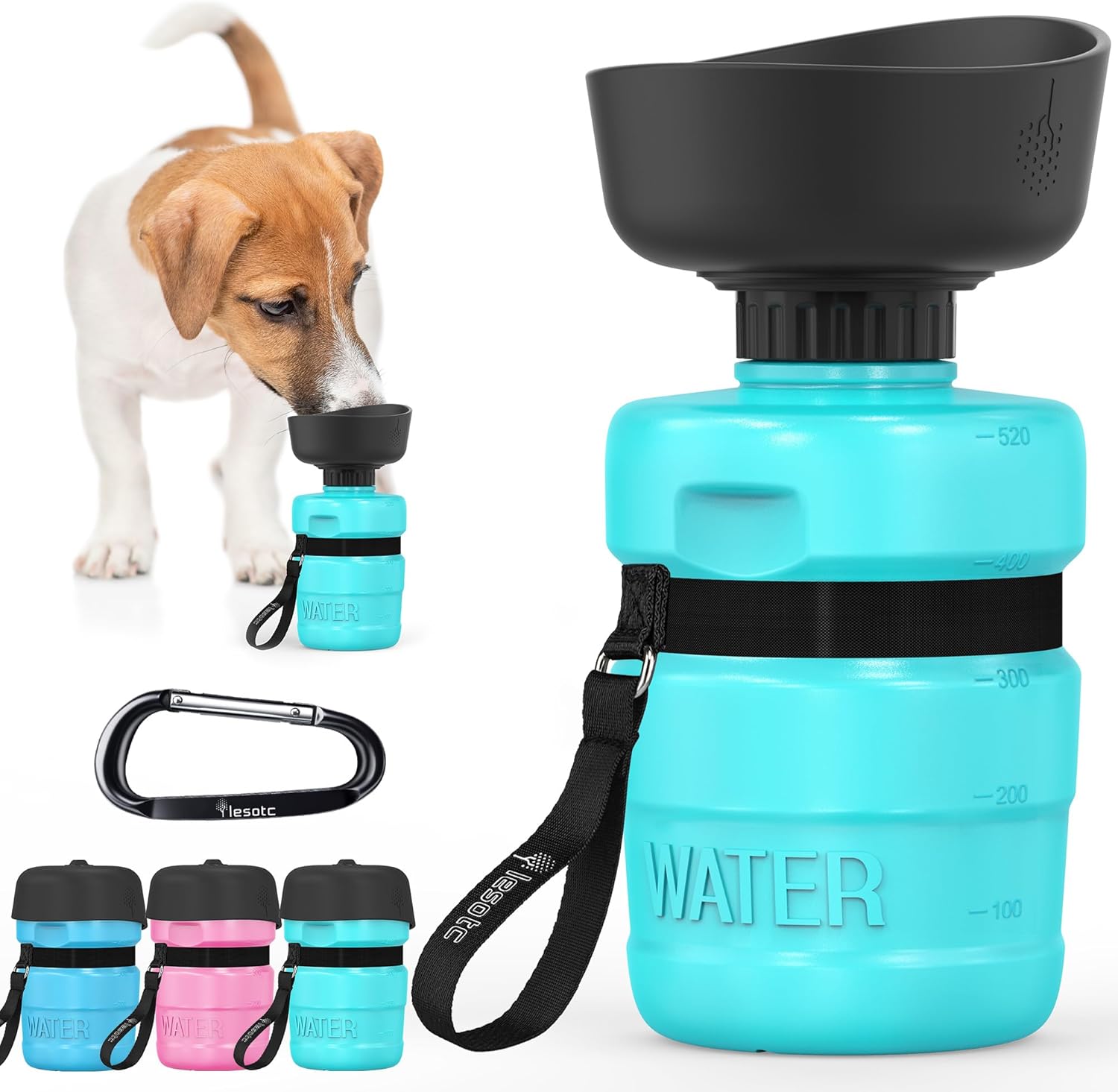 Detalle de Lesotc 520 ml Hundetrinkflasche für unterwegs