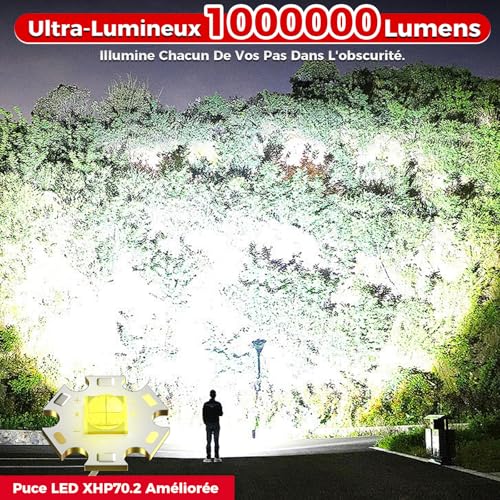 Detalle 2 de Shadowhawk S1479 Lampe Torche LED Ultra Puissante — kit professionnel 24h