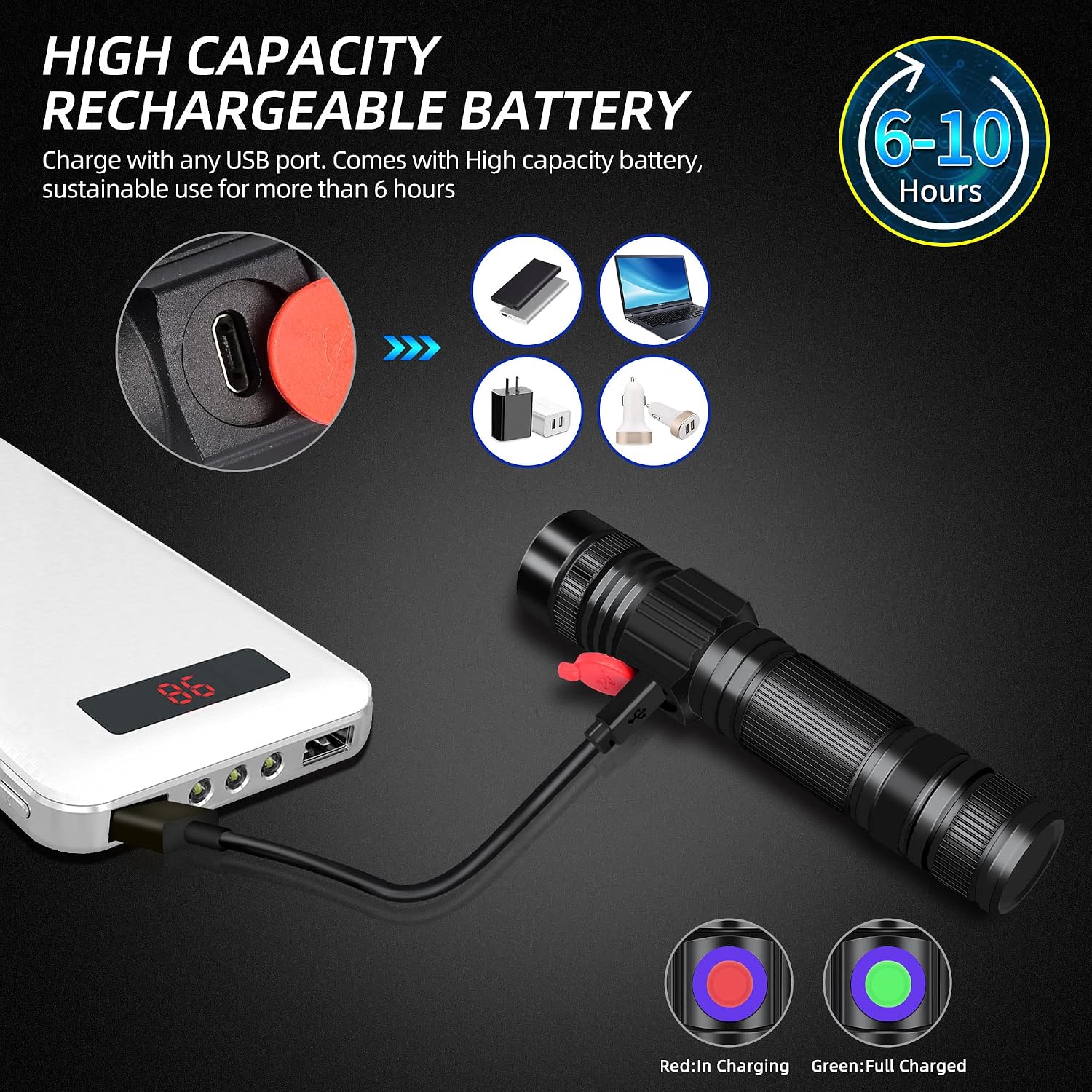 Detalle 2 de DARKBEAM UV torch 365nm 10W blacklight