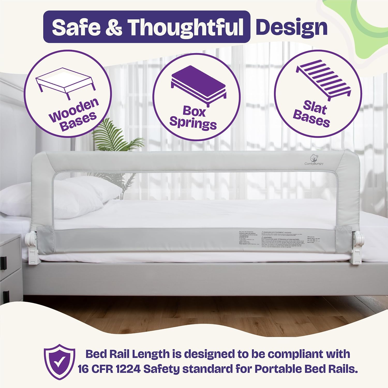 Thumbnail 6 de ComfyBumpy 1-Pack Toddler Bed Rail 55.5"