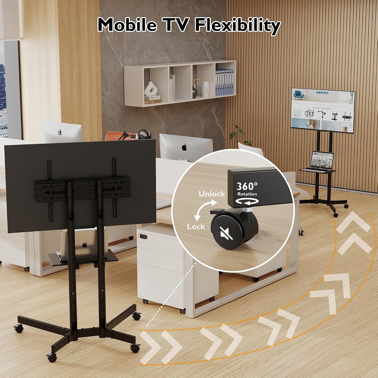 Detalle 2 de BONTEC Supporto TV 32-85" con ruote