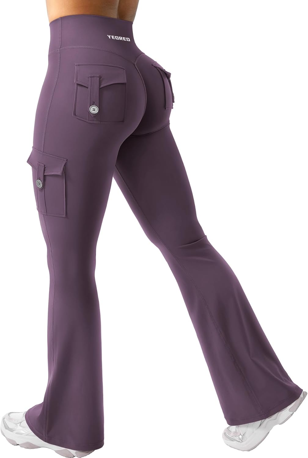 Thumbnail 6 de YEOREO CoreFlex Damen Flare Leggings mit 4 verdeckten Taschen & Scrunch-Design – High Waist, blickdicht, nahtloser Look
