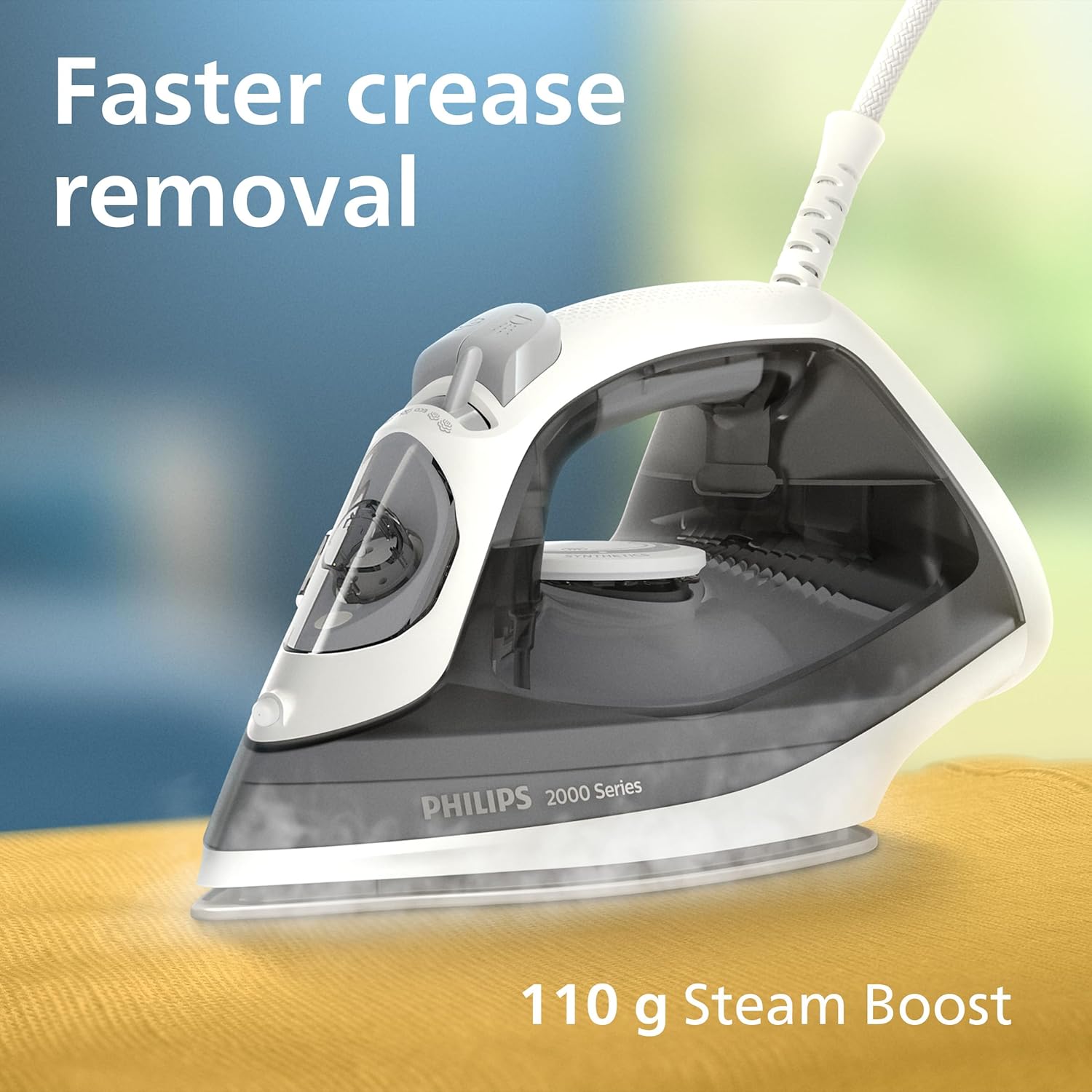Detalle de Philips 2000 Series Steam Iron 2000W, 30s heat-up 🔌