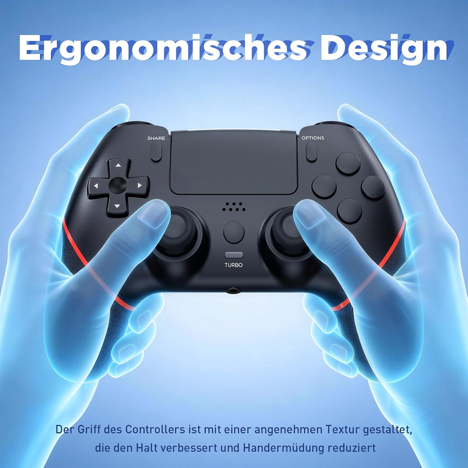Detalle de Sefitopher Wireless Controller für PS4 – Hall-Effekt-Joystick, 1000 mAh, Turbo, programmierbare Tasten