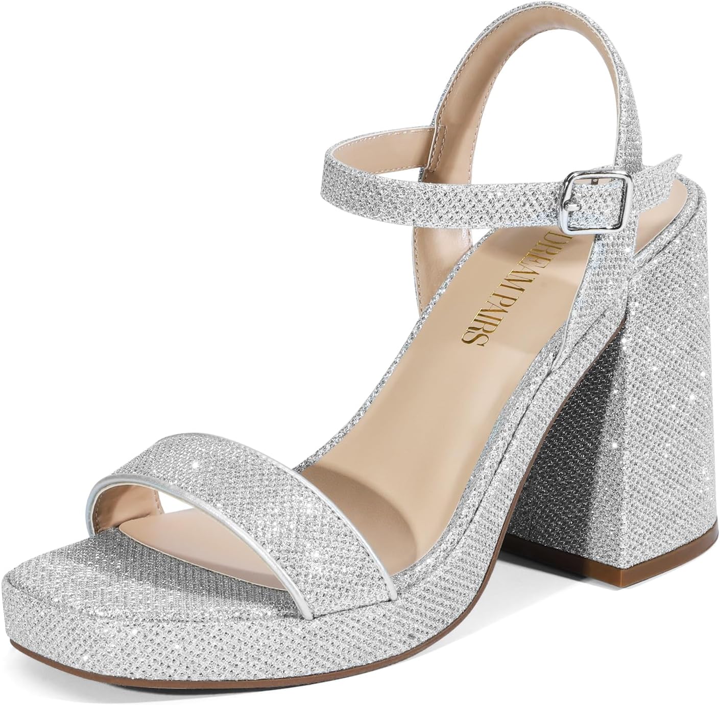 Detalle de DREAM PAIRS Women's Platform Sandals, 4.3-Inch Block Heel, Adjustable Strap