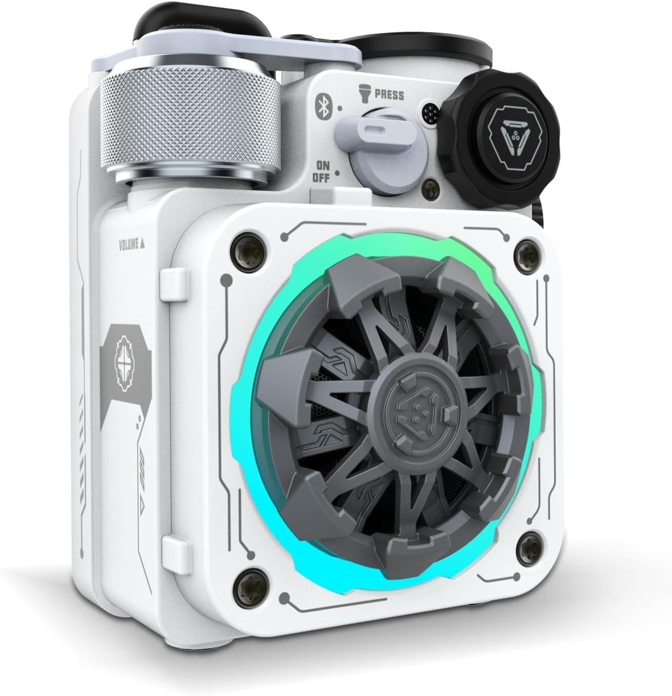 Detalle de Muzen Cyber Cube-Pro Bluetooth Speaker: Compact, Rugged, and RGB-Alive