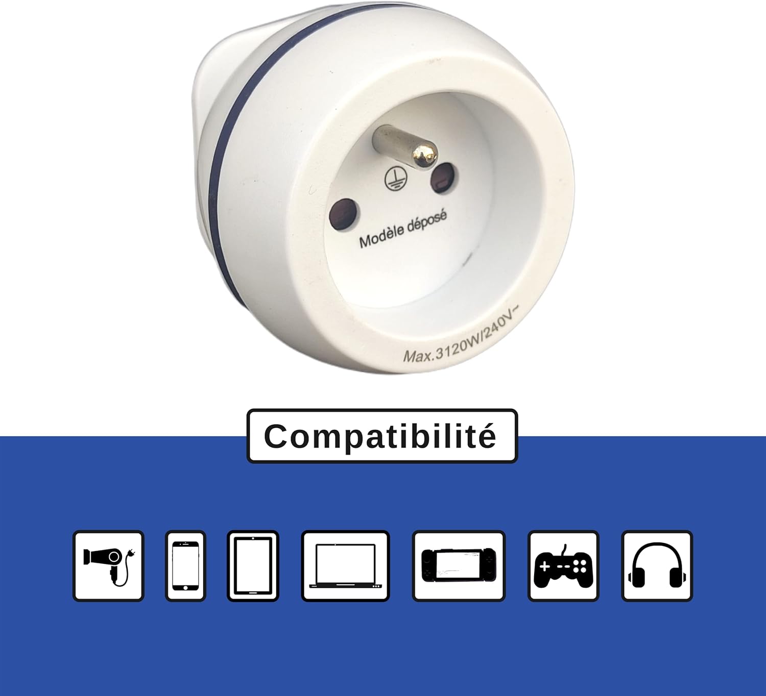 Thumbnail 3 de Adaptateur de Voyage France vers Grande-Bretagne – LTE Design BB0165 (Gamme Bulle) – Leach Travel Europe