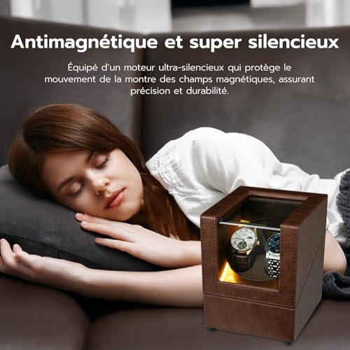 Detalle 1 de Mcbazel Remontoir automatique pour deux montres, LED et rotation bidirectionnelle