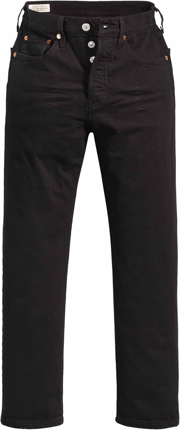 Detalle de Levi's 501 Crop Vaqueros para Mujer en Black Sprout, 26W / 26L