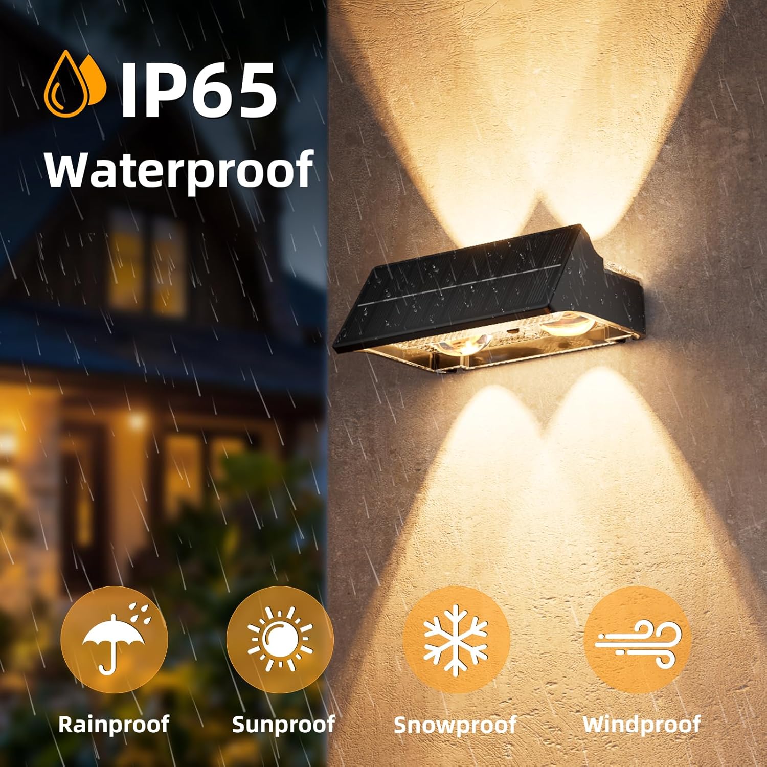 Thumbnail 4 de NIORSUN Lampada solare da esterno IP65 con luce su e giù, 4 pezzi (3000K/4000K/6500K + RGB)