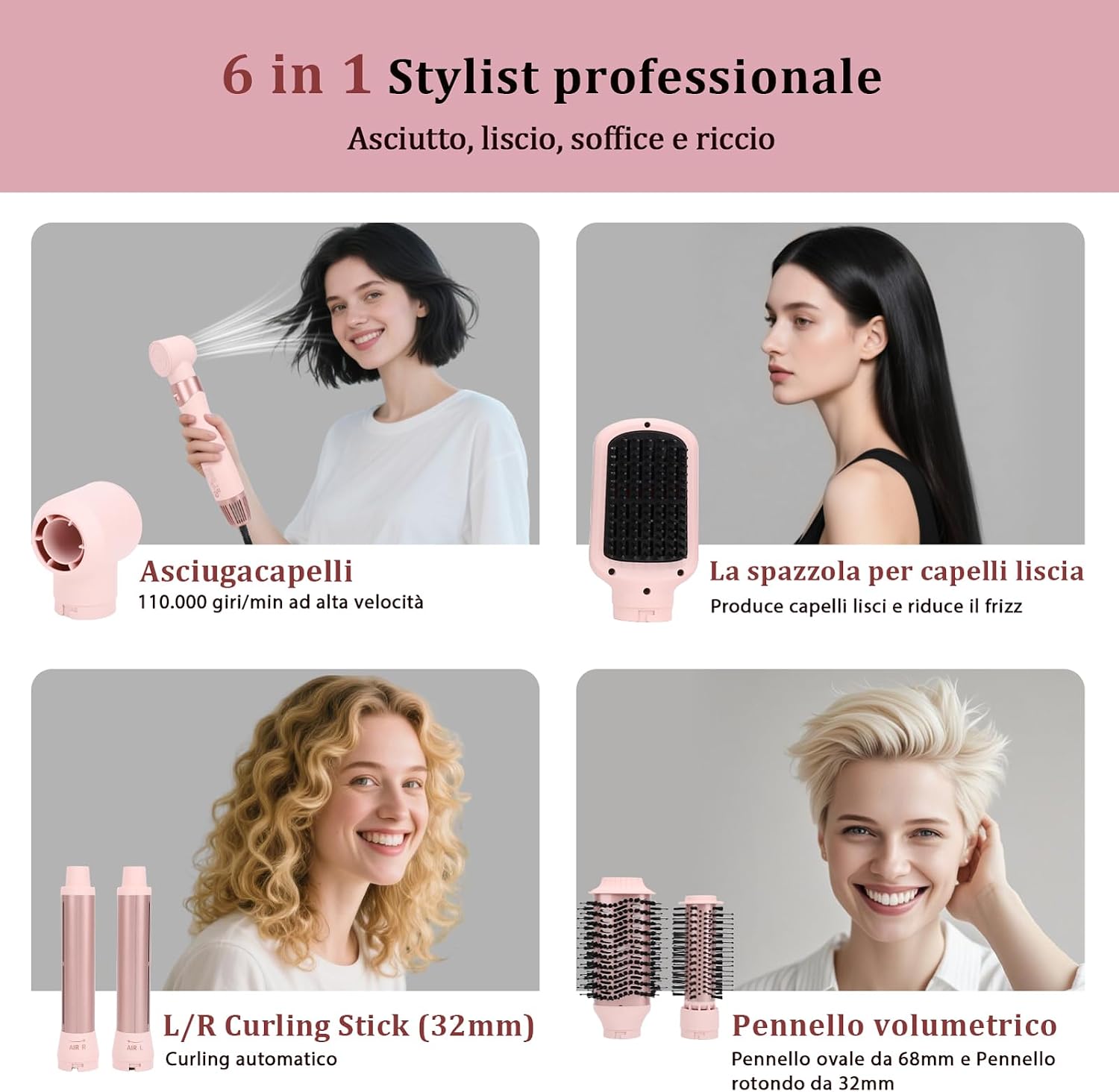 Detalle 2 de AraSyelon 6 in 1 Styler multifunzione per capelli, 32 mm
