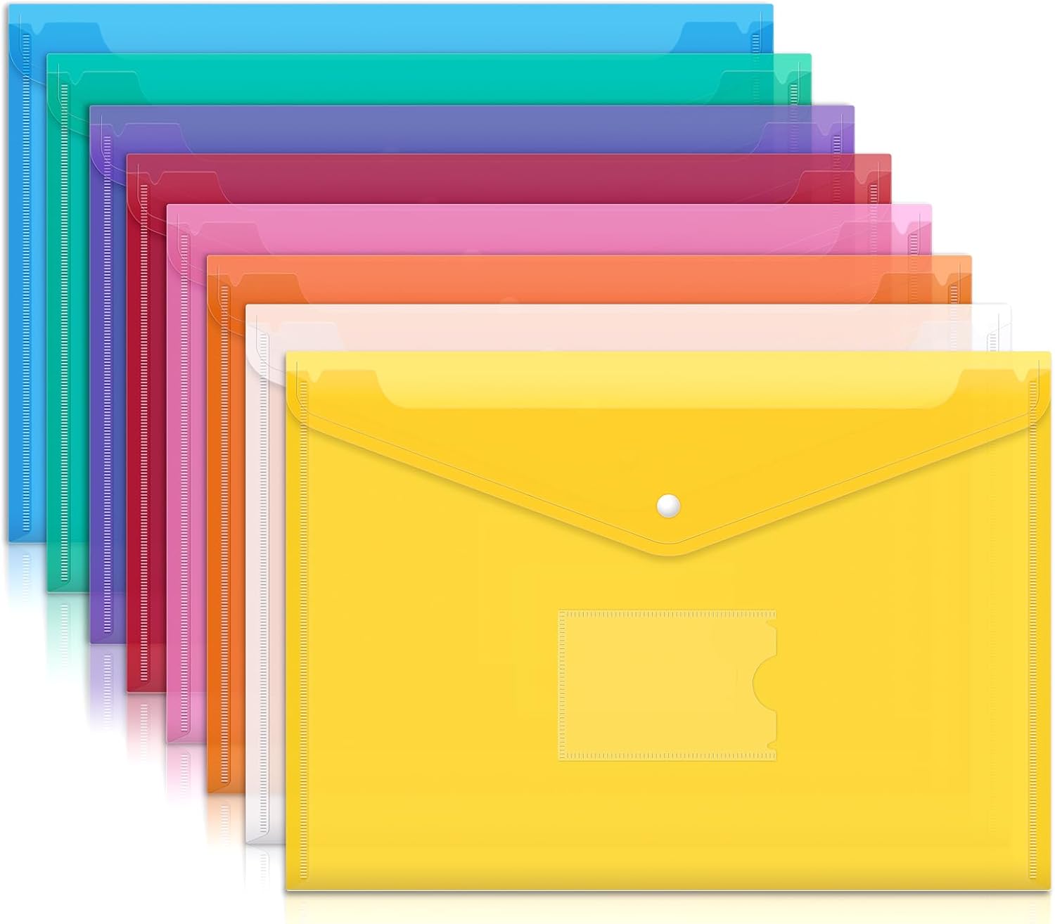 Thumbnail 6 de Mutsitaz A4 Plastic Wallets (32 Pack) – Waterproof Document Folders in 8 Bright Colours