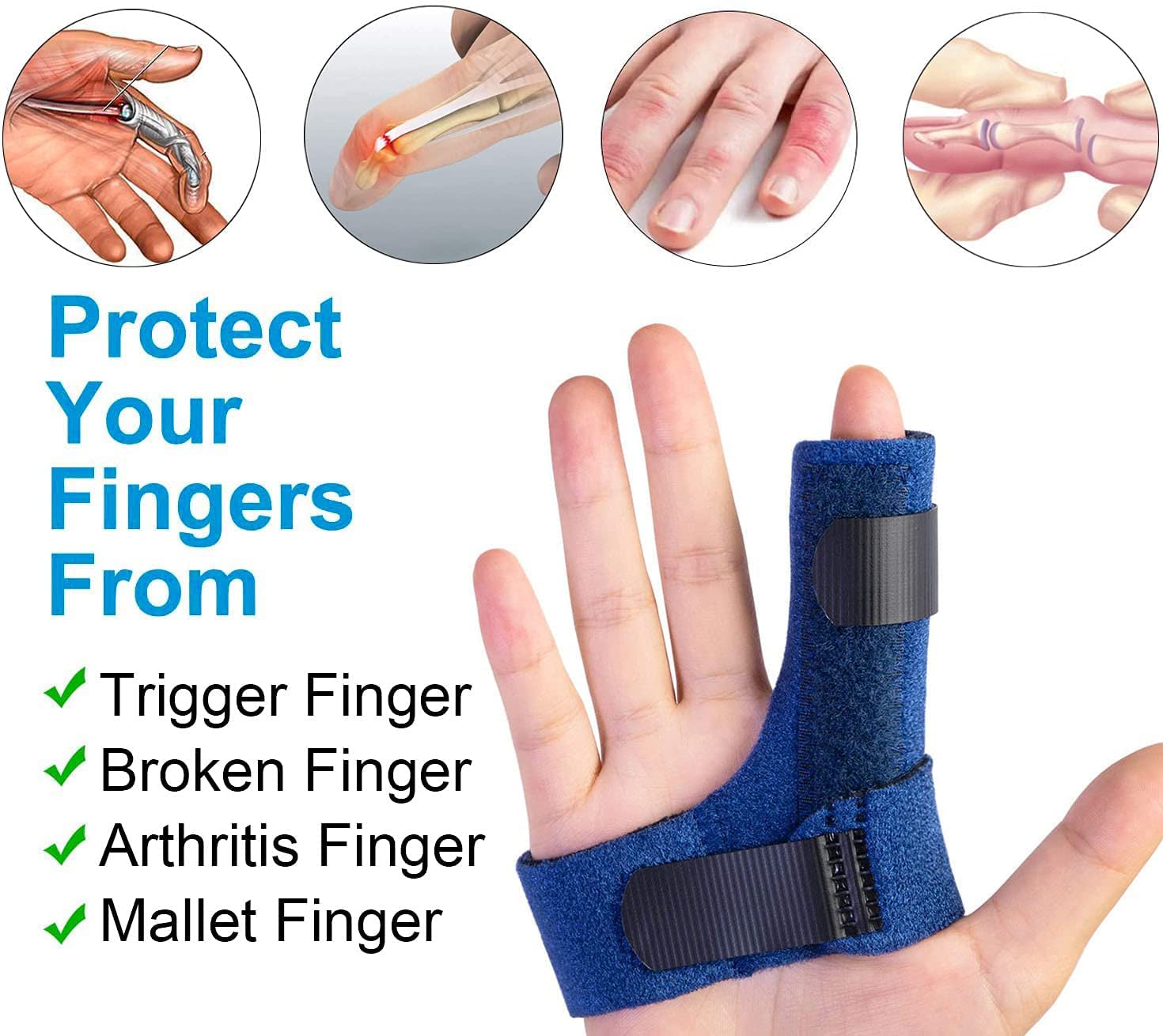 Thumbnail 2 de Sumifun Finger Splints for Hands – Adjustable Finger Brace with Built-in Aluminium Bar