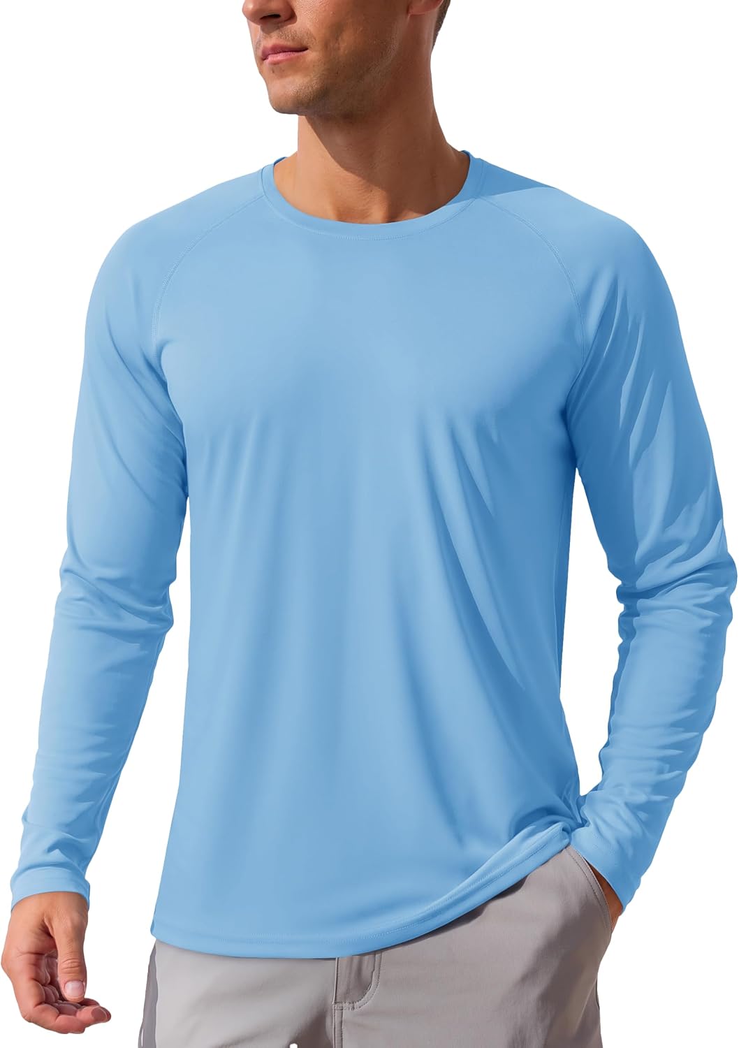TACVASEN Men’s UPF 50+ long sleeve UV protection T-shirt for hiking and outdoor wear