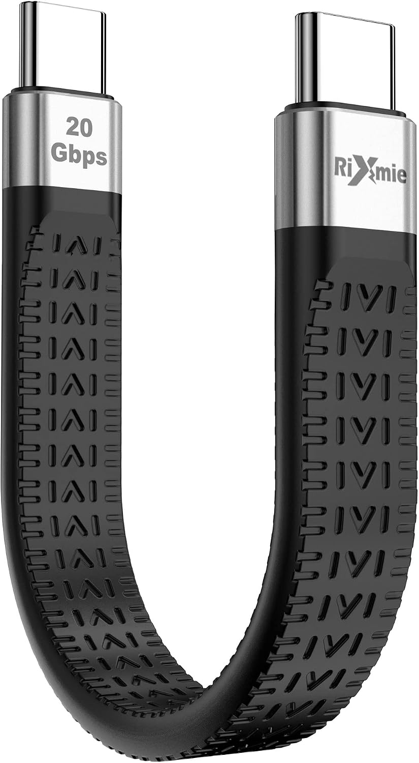 Detalle de Rixmie 5-inch USB-C Cable 100W, 20Gbps ⚡