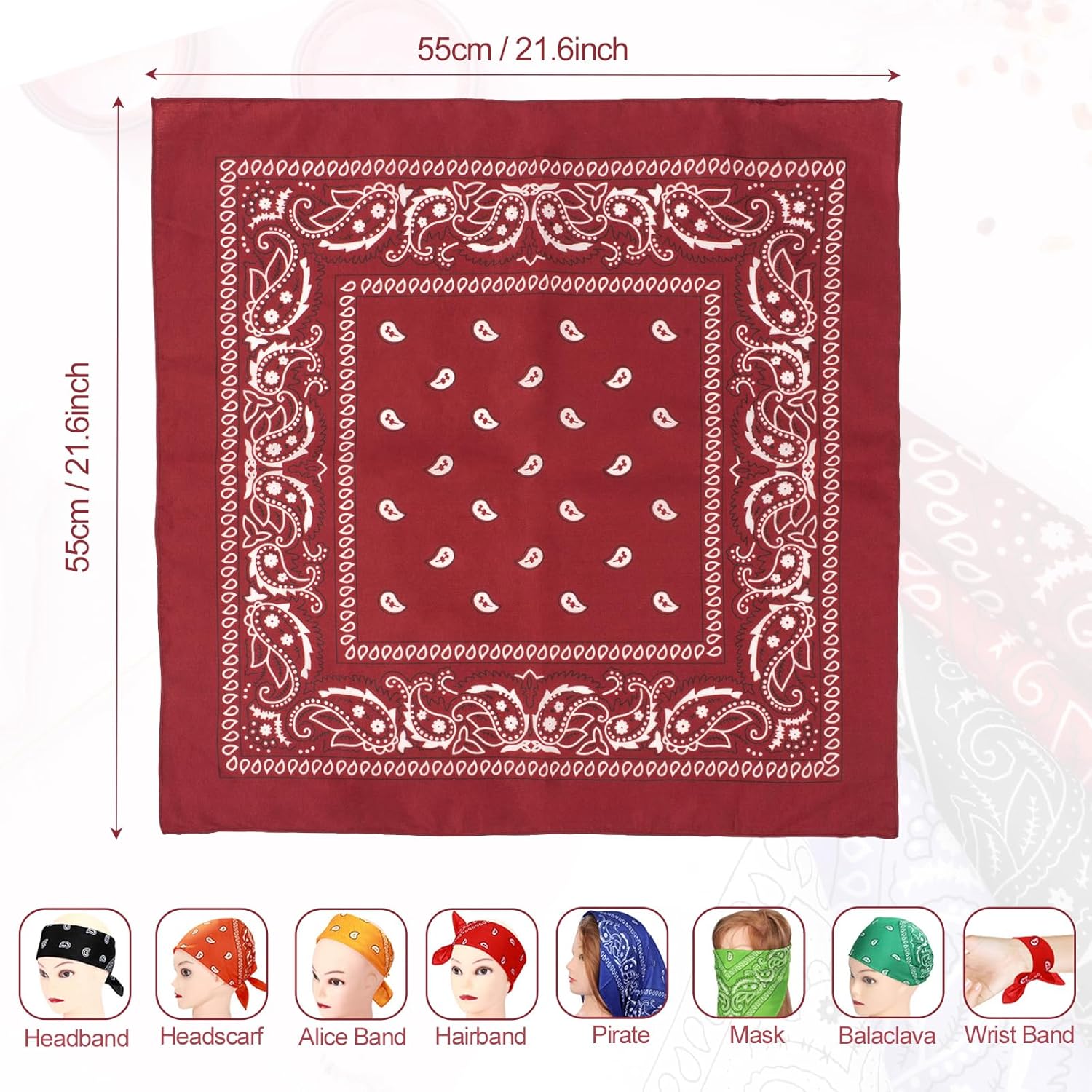 Thumbnail 3 de Vinuwu 12 Pack Bandana Paisley