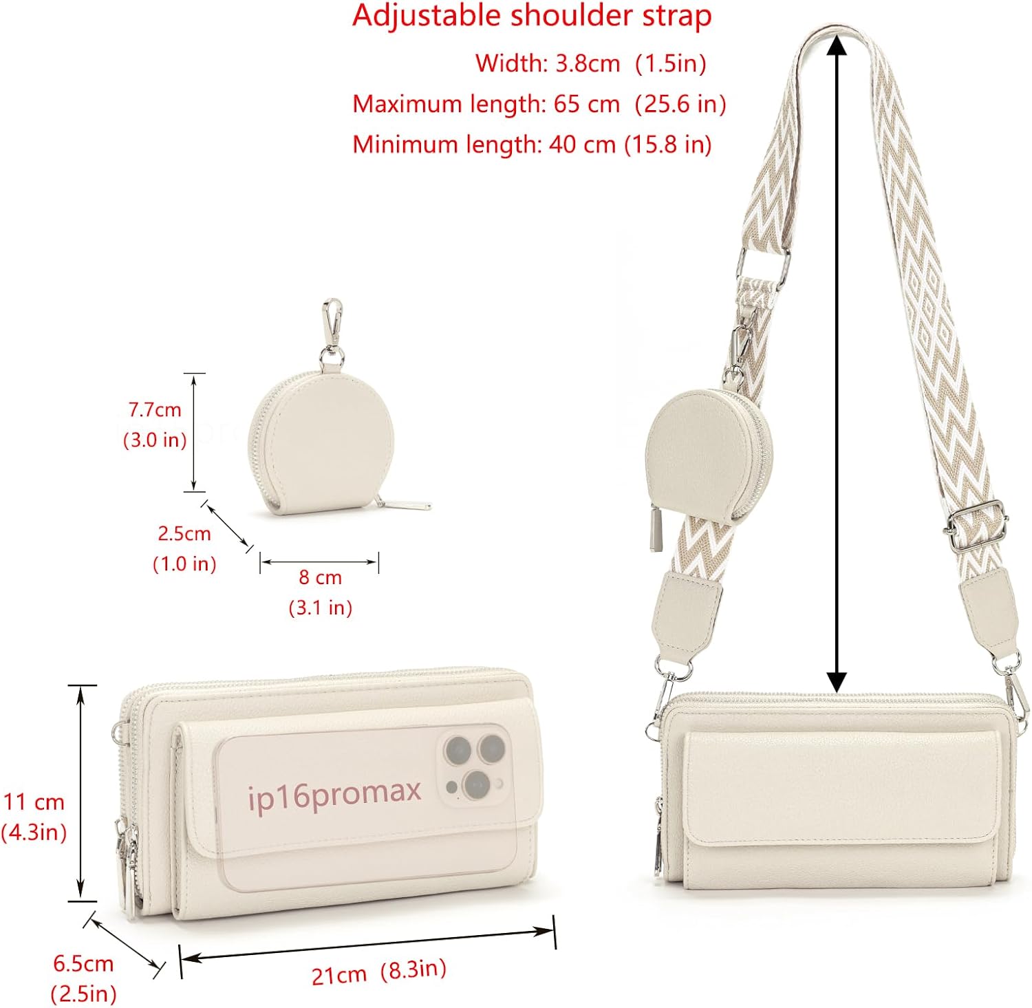 Detalle de Snmoec Handytasche zum Umhängen – Kleine Damen Crossbody mit Kartensteckplatz