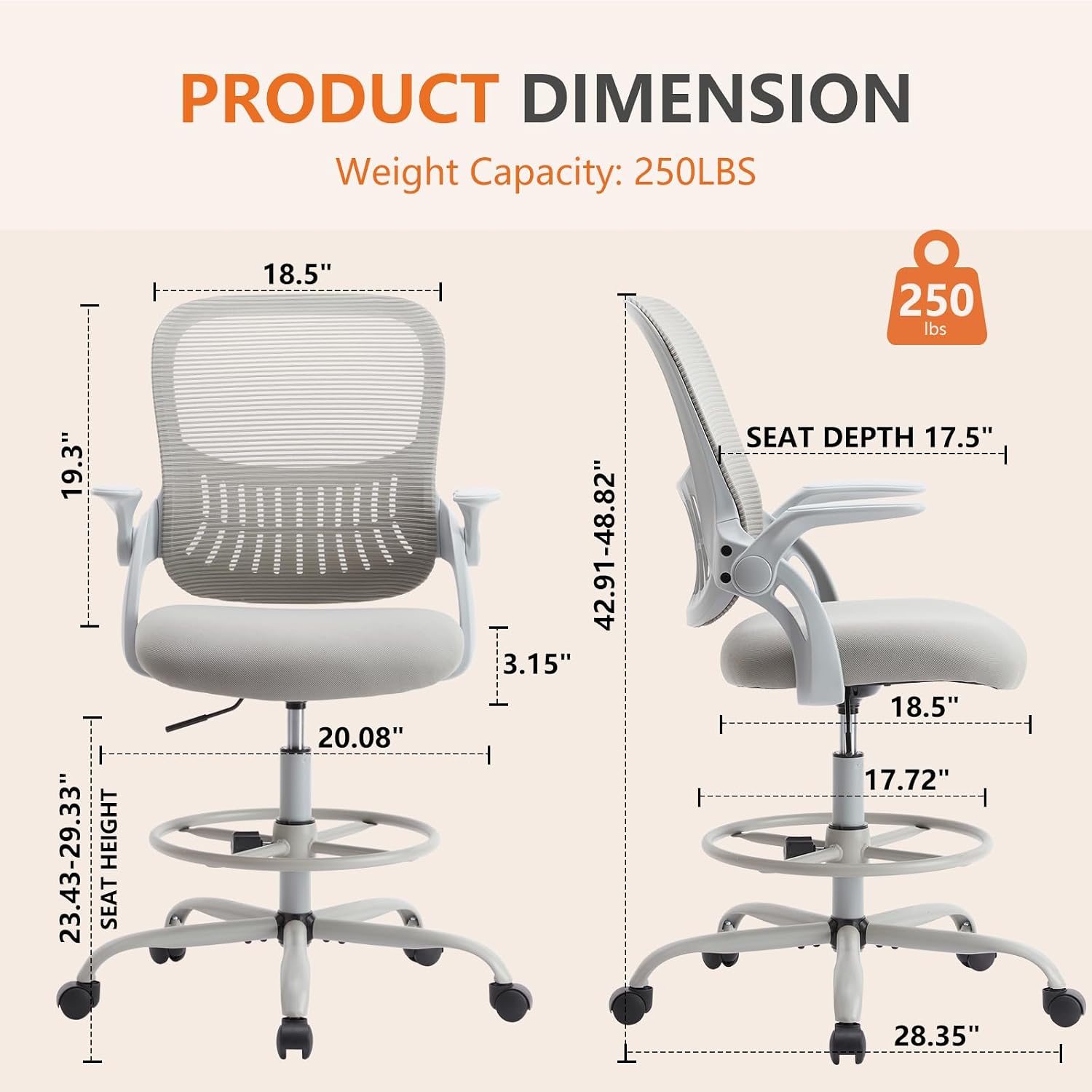 Detalle 2 de Sweetcrispy Drafting Chair