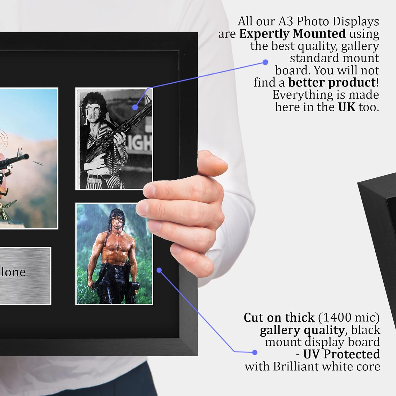 Thumbnail 3 de HWC Trading FR A3 Sylvester Stallone & Rambo framed display for movie memorabilia fans (A3)