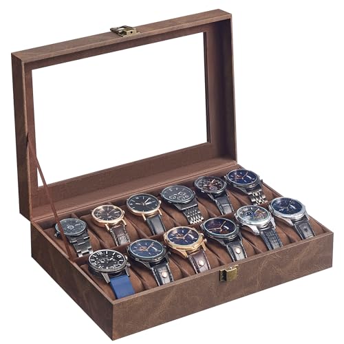 SONGMICS JWB120KQ02 Caja de Relojes 12 Compart