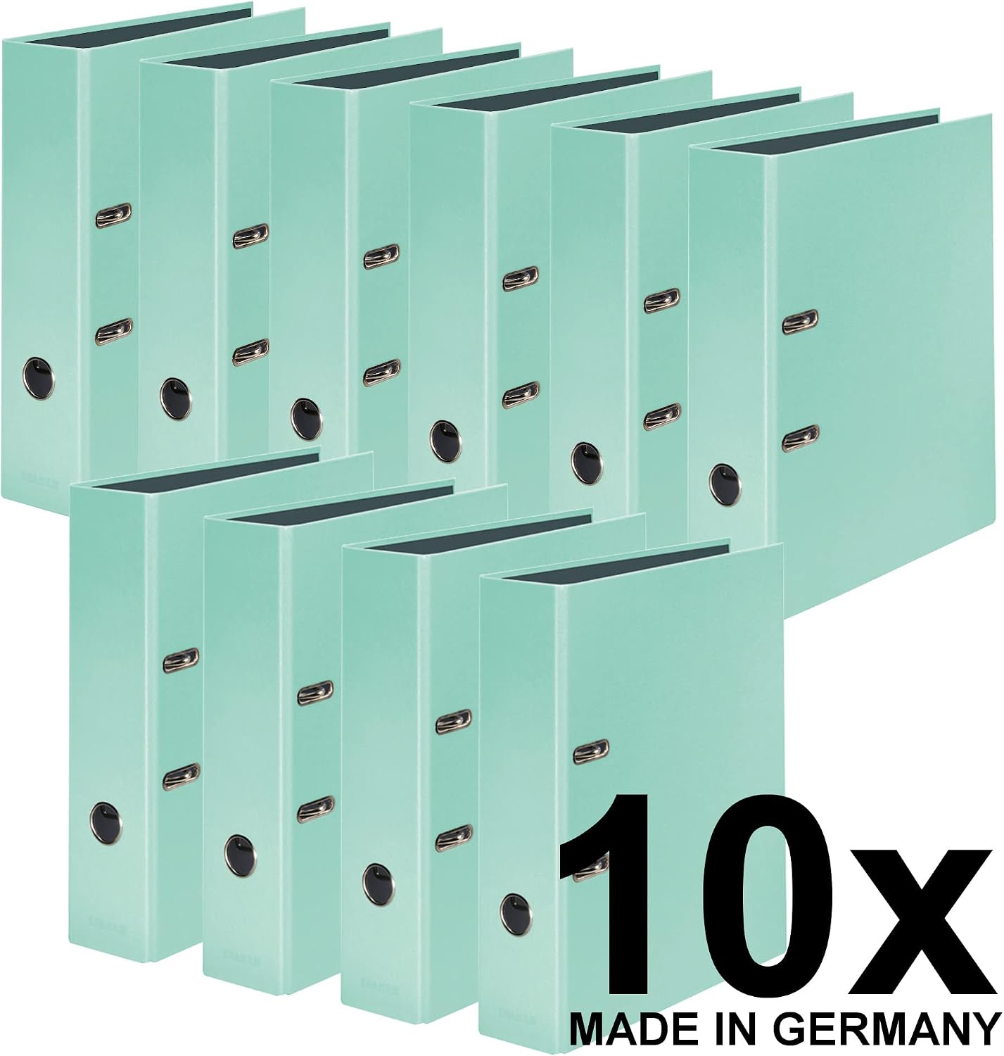 Detalle de Falken Confezione da 10 raccoglitori originali a colori pastello verde menta, DIN A4, FSC, Made in Germany