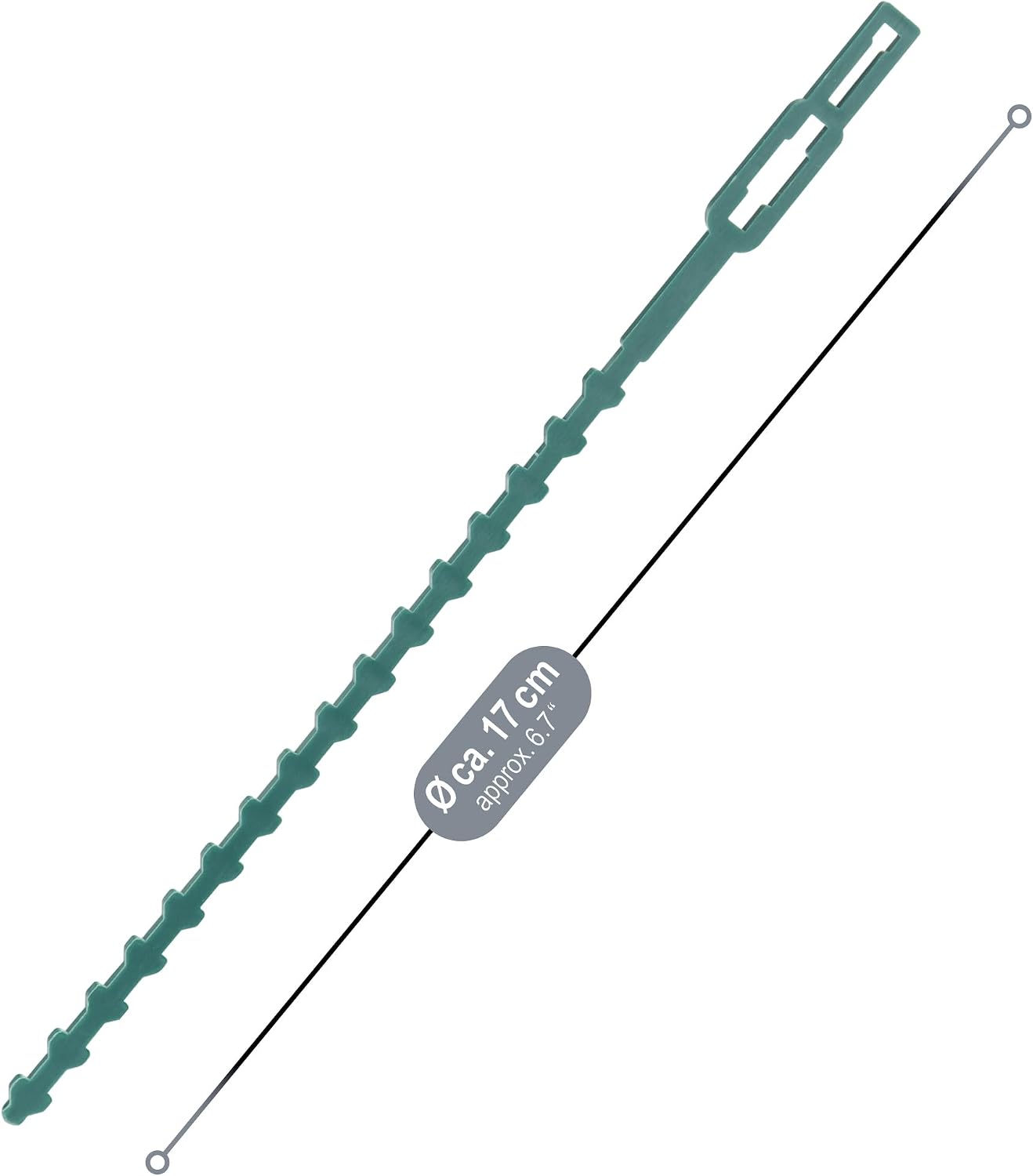 Detalle de COM-FOUR® 200x Filo lega piante – clip di supporto verdi, 17 cm (200 pezzi)